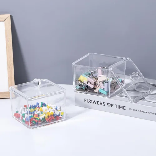 Miniatura 8 de Organizador de cajones de plástico, almacenamiento y organizador de escritorio de tocador de acrílico transparente, contenedor de almacenamiento