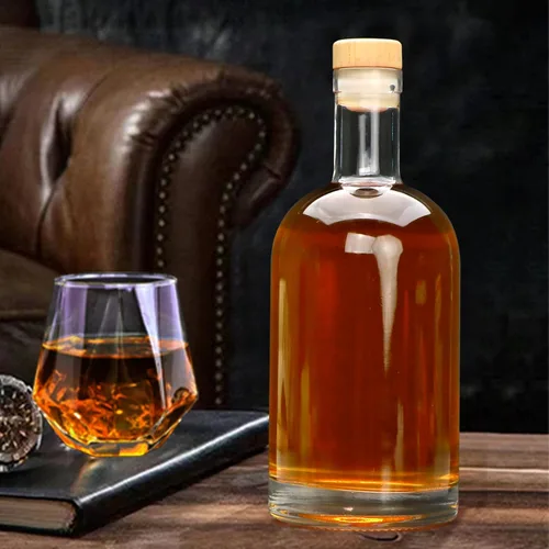 Miniatura 8 de Botella de vidrio de 25 onzas con corcho en T, botellas de licor, botella de vino de fondo pesado para vodka, jugo, leche, whisky, agua, regalo