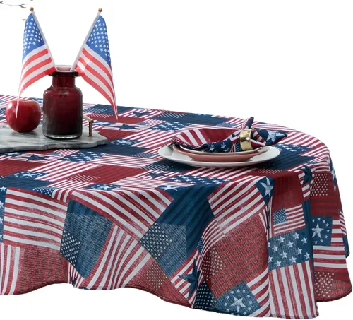 Miniatura 11 de Newbridge Servilletas de tela con bandera patriótica roja, blanca y azul, juego de 8 Americana, Interior Exterior, Resistente a las Manchas, Rojo