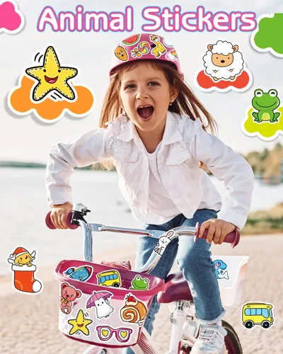 Miniatura 4 de 1200 piezas de calcomanías para niños, lindas calcomanías para botellas de agua para adolescentes, calcomanías de vinilo Kawaii impermeables