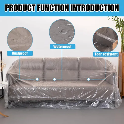 Miniatura 4 de Funda de plástico para sofá, fundas de plástico para muebles para moverse, bolsa de mudanza a prueba de polvo para sofá, funda protectora