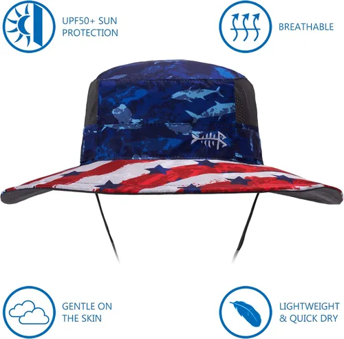 Miniatura 2 de BASSDASH Sombrero de pesca solar UPF 50+ resistente al agua con solapa desmontable para el cuello