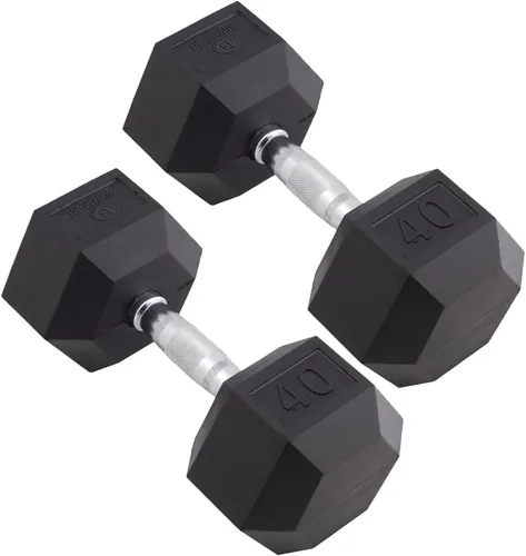 Miniatura 9 de Body Sport Mancuernas hexagonales con revestimiento de goma, par de mancuernas para ejercicios, equipo de entrenamiento de fuerza, accesorios