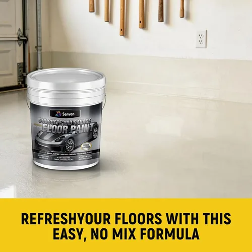 Miniatura 8 de Pintura acrílica para pisos de concreto y garaje, 1 galón, color beige y blanco, kit de 2 autos de 300 a 320 pies cuadrados para interiores