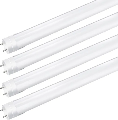 LightingWill - Tubo de luz LED T8 de 2 pies, blanco natural 4000 K, derivación de balasto alimentado de doble extremo, 1000 lúmenes, 10 W