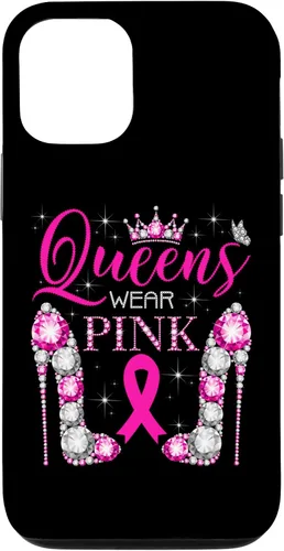 Miniatura 27 de iPhone 12 Pro Max Queens Wear Rosa Concientización del Cáncer de Mama Estuche con Cinta Rosa