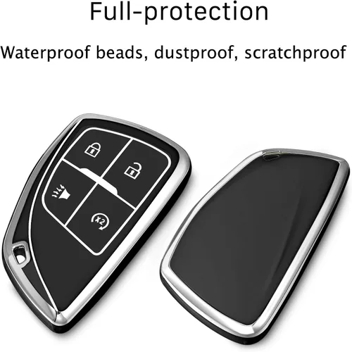 Miniatura 3 de Funda para llavero compatible con Chevrolet GMC 2024 2025 Canyon Sierra Colorado Equinox Silverado Remote Smart Key, funda protectora de TPU (negro)