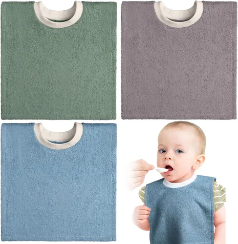 Miniatura 12 de Foaincore 3 piezas de cobertura completa para niños pequeños, baberos de bebé, baberos absorbentes de algodón toalla de rizo para niños pequeños