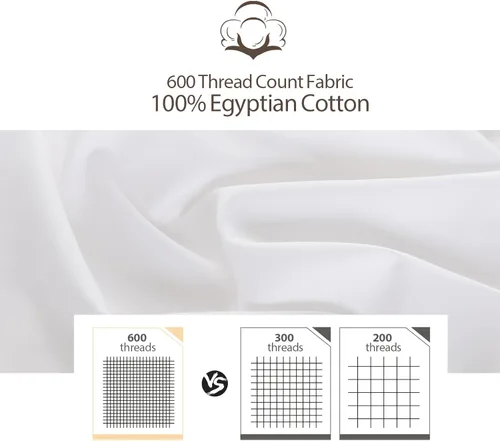 Miniatura 8 de Paquete de 2 sábanas bajeras de algodón puro tamaño individual XL para cama ajustable tamaño King dividido, 600 hilos, bolsillo profundo de 16 Blanco