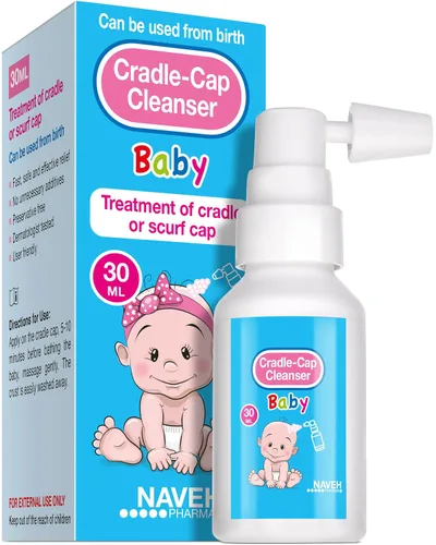 NAVEH PHARMA Limpiador de tapa de cuna para bebés y niños | Tratamiento de tapa de cuna 100% natural | Spray y lavado sin fregar | Mejor que el