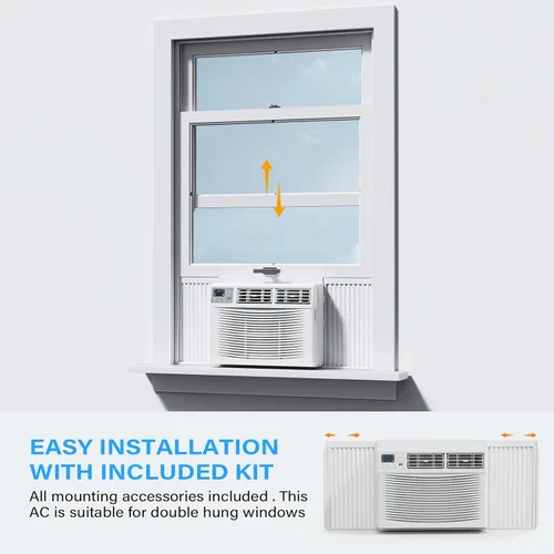 Miniatura 5 de ROVSUN Aire acondicionado inteligente de 14,000 BTU para ventanas con WiFi, ahorro de energía, con control remoto y aplicación, función