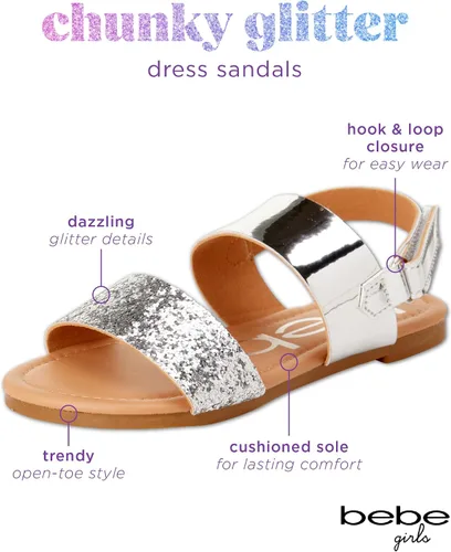 Miniatura 2 de bebe Sandalias para Niñas - Sandalias para Niñas Grandes y Niñas Pequenas con Correas de Cuero Duradero y Lentejuelas, Zapatos de Vestir de Verano