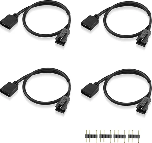 GINTOOYUN Cable de extensión RGB, adaptador de conector ARGB macho de 3 pines a SM 3 pines, cable de extensión direccionable de 5 V para ventilador,