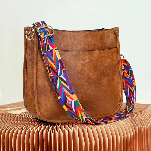 Miniatura 7 de HKCLUF Bolso cruzado para mujer, 2 piezasjuego de cartera de cuero con 2 correas ajustables para guitarra