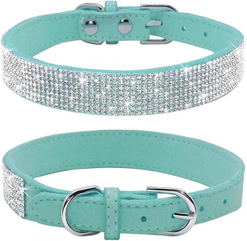 Miniatura 18 de Collares Pequeños para Perros Femeninos, Lindo Cristal de Rinstone con Pajarita de Diamante de Brillo para Cachorros para XXS XS Perros Pequeños