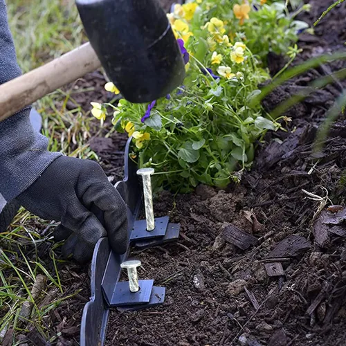 Miniatura 5 de Paquete de 50/100/150 Estacas de Jardín de Metal Galvanizado Sólido Antioxidante de 6", Anclajes en Espiral para Bordes de Paisajismo para Bordes