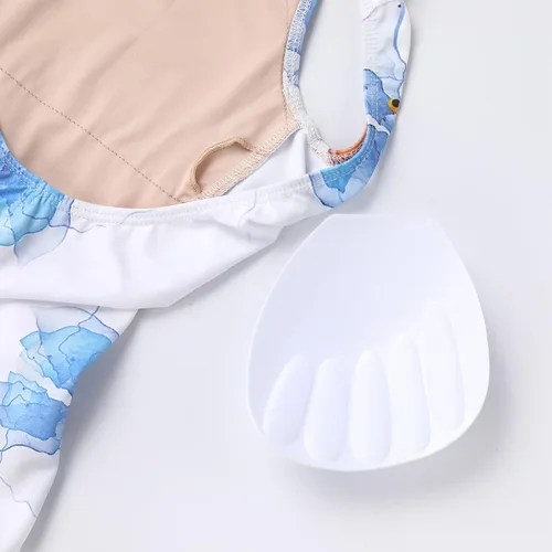 Miniatura 47 de AFAVOM Leotardos de ballet para mujeres adultas con estampado de flores de mariposa sin espalda, leotardos de gimnasia con brasier y prácticas