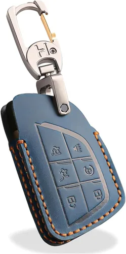 Miniatura 11 de OLLEN Funda de cuero genuino para llavero 2021-2026, apta para GMC Yukon Denali Sierra Chevy Silverado Suburban Tahoe Buick, etc., protector