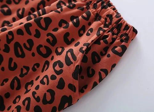 Miniatura 6 de Conjunto de ropa con estampado de leopardo para niñas pequeñas, camiseta de manga larga y pantalones, 2 piezas