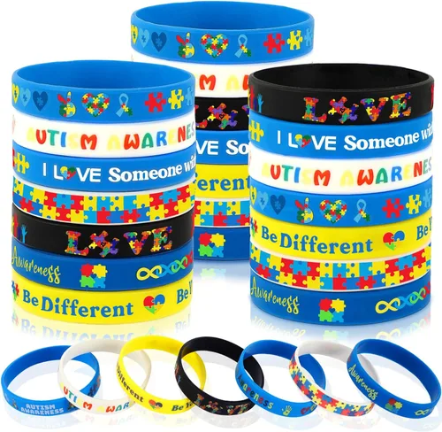 Miniatura 28 de JUNEBRUSHS 42 piezas de accesorios de concientización sobre el cáncer de mama, pulseras de silicona Esperanza Fe Fuerza Coraje, pulseras accesorios