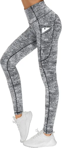 Miniatura 2 de The Gym People Pantalones deportivos gruesos de tiro alto, con bolsillos y control de abdomen, leggings para entrenar, correr, hacer yoga, para mujer