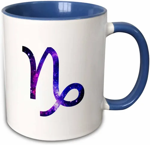 Miniatura 10 de 3dRose Capricorn star sign - goat zodiac glyph astrological horoscope symbol 11oz Two-Tone Black Mug