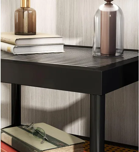 Miniatura 7 de Mesa de Centro Small Side Table Glass & Metal End Table 2-Tier Night Stand with Storage Rack Nordic Simple Bedside Coffee Table for Living Room Tea