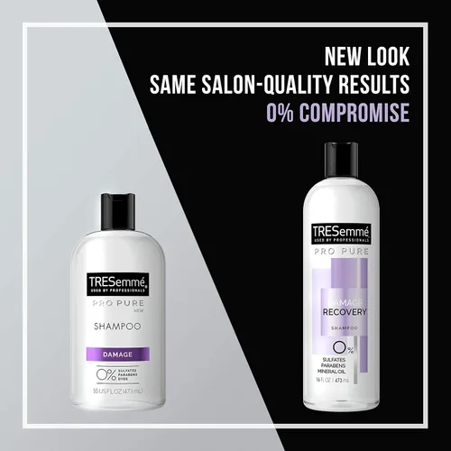 Miniatura 4 de TRESemmé Champú Pro Pure para recuperación de daños en el cabello dañado, sin sulfato, parabenos ni tintes, 16 onzas líquidas (paquete de 4)