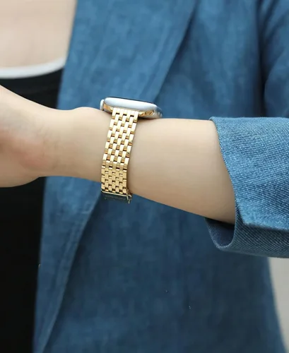 Miniatura 4 de Correa delgada y femenina para Apple Watch 11 10 Se 9 8 7 6 5 4 3, Correa metálica elegante para mujeres para Apple Watch 42mm 41mm 40mm 44mm 45mm