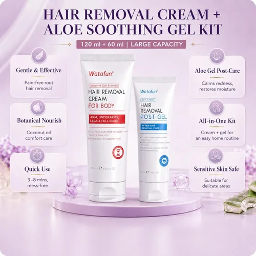 Miniatura 3 de Crema depilatoria corporal para mujeres con gel de aloe para piel sensible, crema depilatoria sin dolor de 5 minutos para brazos, axilas, piernas