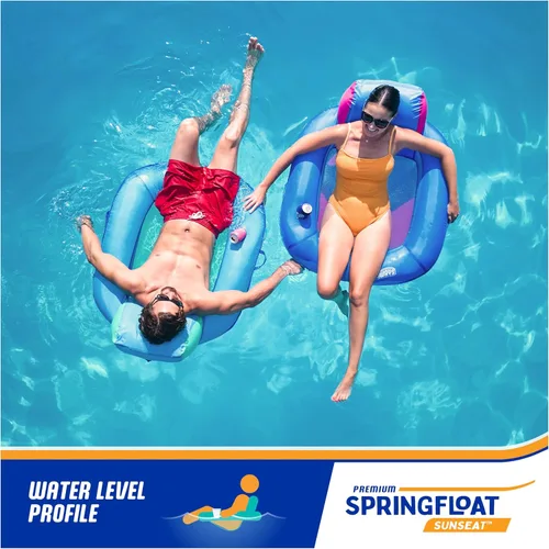 Miniatura 5 de SwimWays Spring Float Premium SunSeat Sillas de Piscina, Flotadores de Piscina Inflables para Adultos con Inflado Rápido para Edades de 15 años