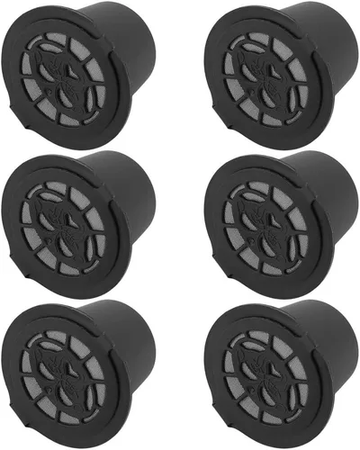 Miniatura 8 de Cápsulas de café reutilizables recargables de plástico negro, acero inoxidable 304, 6 unidades de plástico y acero inoxidable rellenables, cápsulas