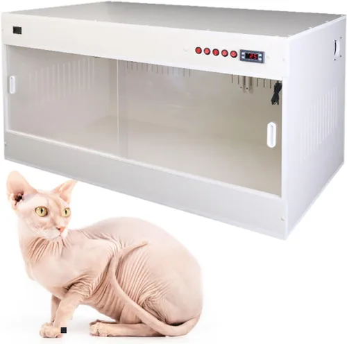 Caja para mascotas de temperatura constante para gatos sin pelo, incubadora de cachorros, para gatos sin pelo, panel de madera con múltiples