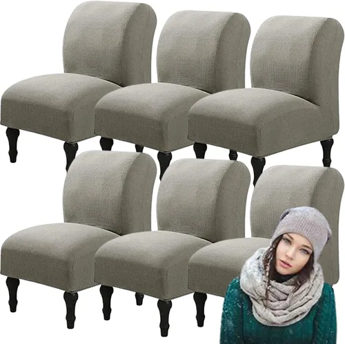 Miniatura 55 de Fundas elásticas para silla sin brazos, extraíbles y lavables, de elastano jacquard sin reposabrazos, protector de muebles para sala de estar, Verde