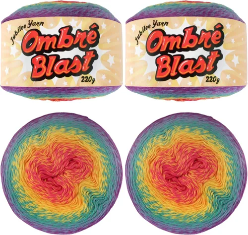 Miniatura 37 de JubileeYarn Hilo Ombré Blast - 220g/pastel Algodón Peso Bebé - Cripta de Hielo - 1 Pastel 119 Cripta de hielo