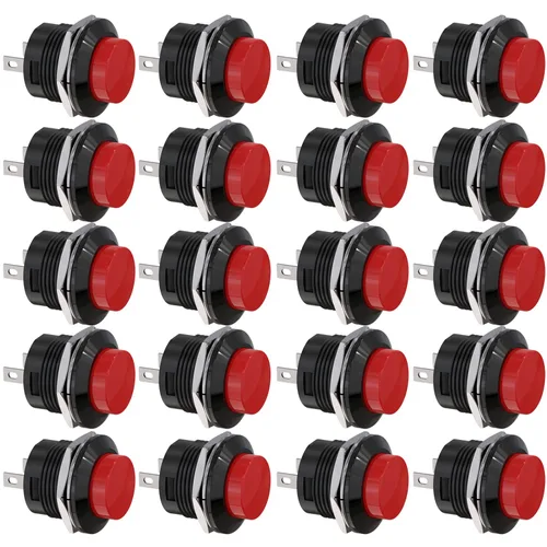 Miniatura 7 de Clyxgs SPST Mini interruptor de botón AC250V/3A AC125V/6A sin bloqueo Interruptor de botón momentáneo tapa negra, paquete de 20