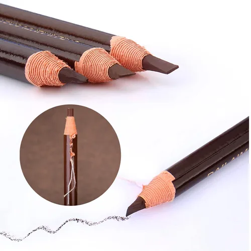 Miniatura 9 de Set de Lápiz de Cejas Impermeable, Lápiz de Cejas con Cordón de Tirar y Desmontable, Kit de Suministros de Microblading, Lápiz de Línea de Ojos