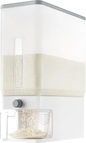 Miniatura 14 de Dispensador de arroz Lifewit 25 libras (11.3 kg), contenedor de almacenamiento de arroz sellado a prueba de humedad con taza de medición