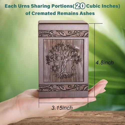 Miniatura 2 de Urnas de madera del árbol de la vida, para adultos y niños, hombres y mujeres, mascotas (gatos y perros), con capacidad para 20 pulgadas cúbicas