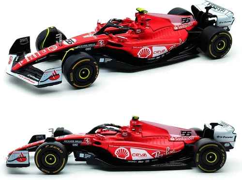 Miniatura 19 de 1/43 F1 2023 SF23 16# Charles Leclerc Scuderia SF23 55# Carlos Sainz aleación coche fundido a presión modelo modelo regalo (1/43 SF23 Monza #16)