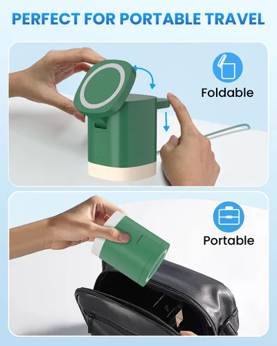 Miniatura 5 de Estación de carga inalámbrica para Apple Mag-Safe: JoyGeek 3 en 1 Soporte de cargador plegable magnético para iPhone 16 15 14 13 12 Pro Max Plus