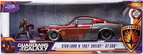 Miniatura 2 de Jada Toys Marvel Guardians of The Galaxy 1:24 1967 Shelby GT500 - Coche fundido a presión con figura de señor de las estrellas de 2.75 pulgadas