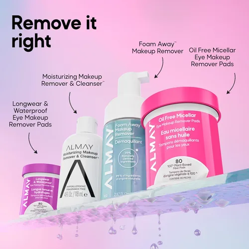 Miniatura 11 de Almay Almohadillas removedoras de maquillaje, micelar suaves, hipoalergénicas, sin fragancia, dermatólogos y oftalmólogos probadas