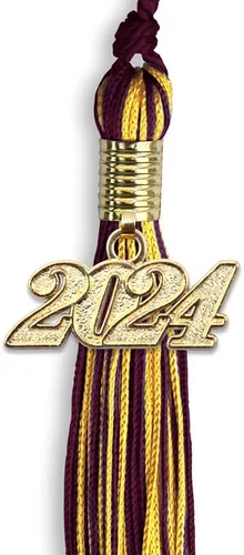 Miniatura 2 de Endea Graduation - Borla de doble color mixto con fecha dorada (negro/dorado antiguo, 2021)