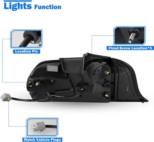 Miniatura 5 de WOLFSORM - Luz trasera LED para Ford Mustang 2015-2023 con diseño dinámico de giro giratorio, montaje de repuesto de luz trasera LED WOLFSORM Ford