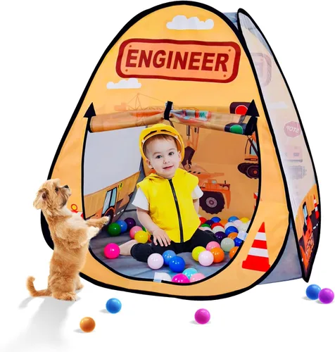 1 pieza Tienda de campaña de ingeniería para niños, piscina de pelotas para niños pequeños, casa de juegos plegable para interiores y exteriores,