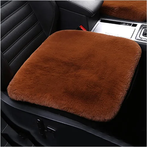 Miniatura 14 de LoveisLove Cojín de asiento de automóvil para asiento de conductor, almohadilla de asiento de felpa sintética, suave, cómoda, cálida, silla de Negro