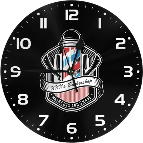 Miniatura 13 de Reloj de pared personalizado para peluquería, añade tu texto, reloj de peluquería personalizado para salón de belleza, decoración de reloj de pared