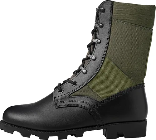 Miniatura 52 de Botas militares de WIDEWAY para hombres, botas de combate de jungla tácticas de cuero resistente al deslizamiento, negras, para hombres, todo