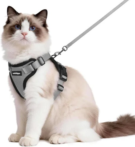 Miniatura 26 de rabbitgoo Juego de arnés y correa para gatos, arnés a prueba de escapes para paseos seguros al aire libre, chaleco suave transpirable ajustable